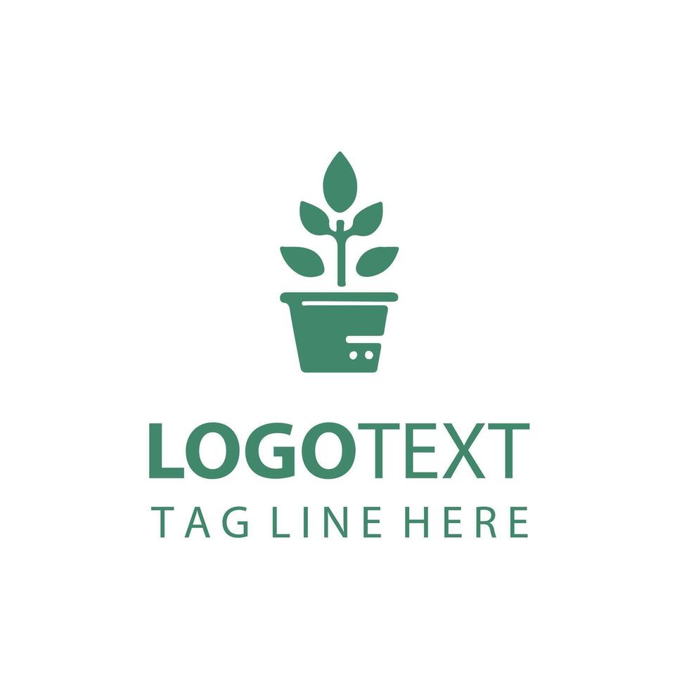 The Oasis Plant Pot Logo vector