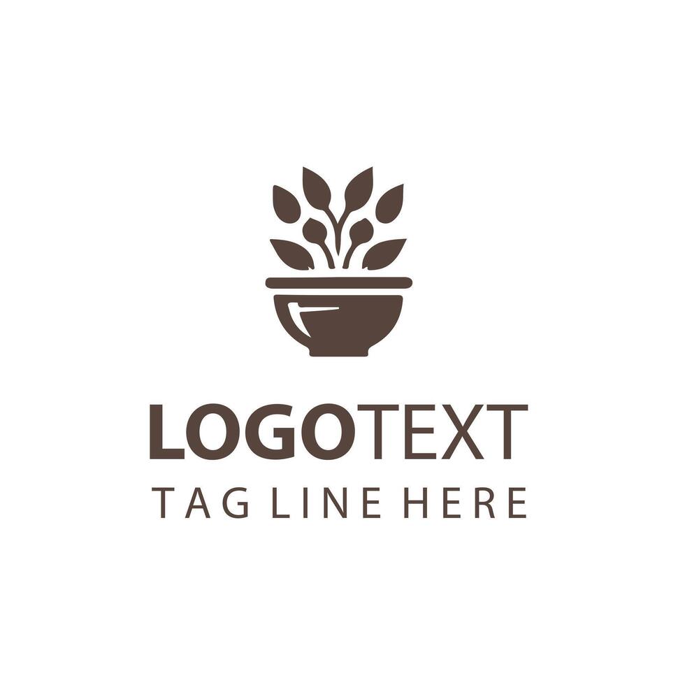 Seed And Pot Logo vector