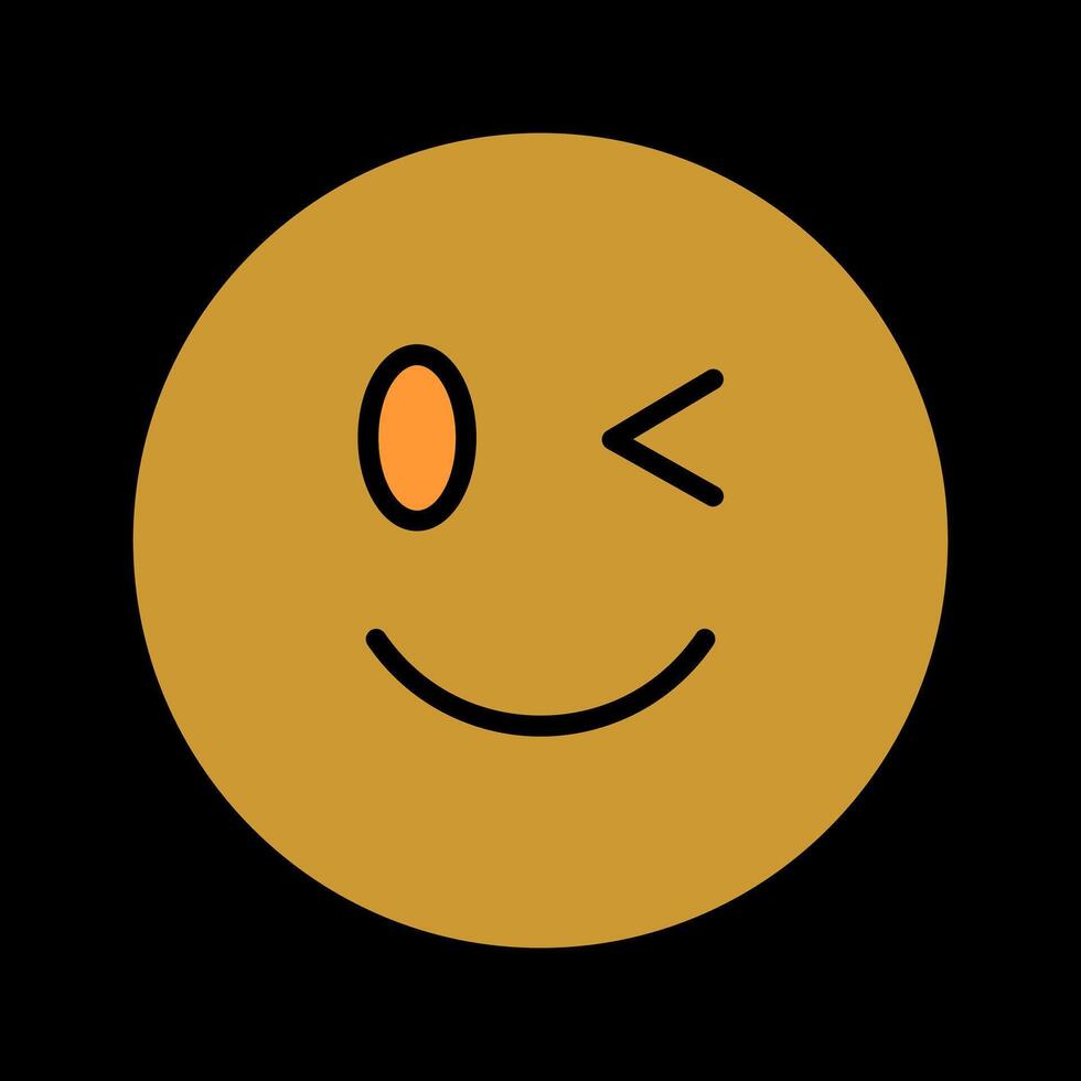 Winking Face Icon Design vector