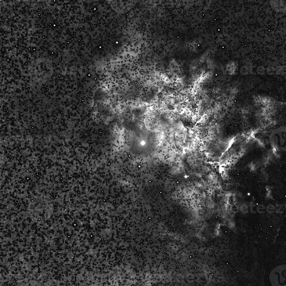 Galaxy with constellations cosmic background, universe with stars and space clouds 3D illustration, pencil drawn sketch photo