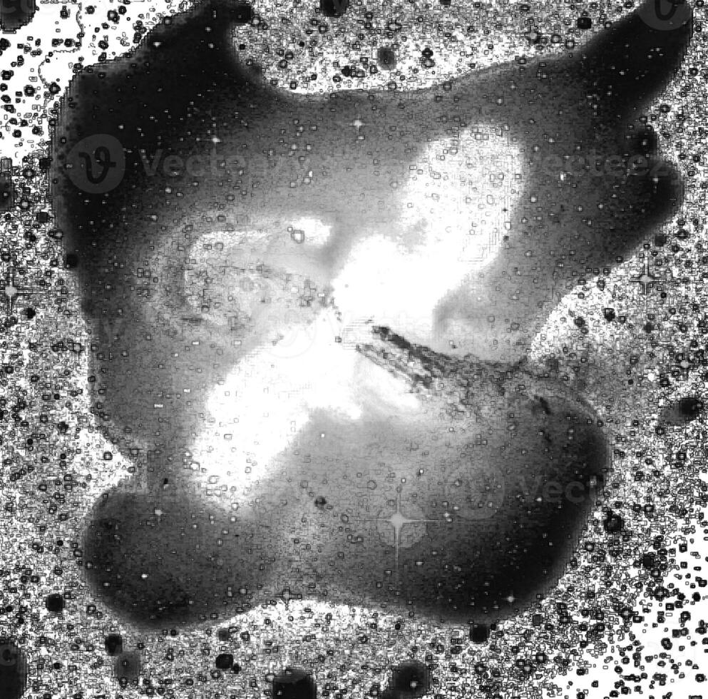 Galaxy with constellations cosmic background, universe with stars and space clouds 3D illustration, pencil drawn sketch photo