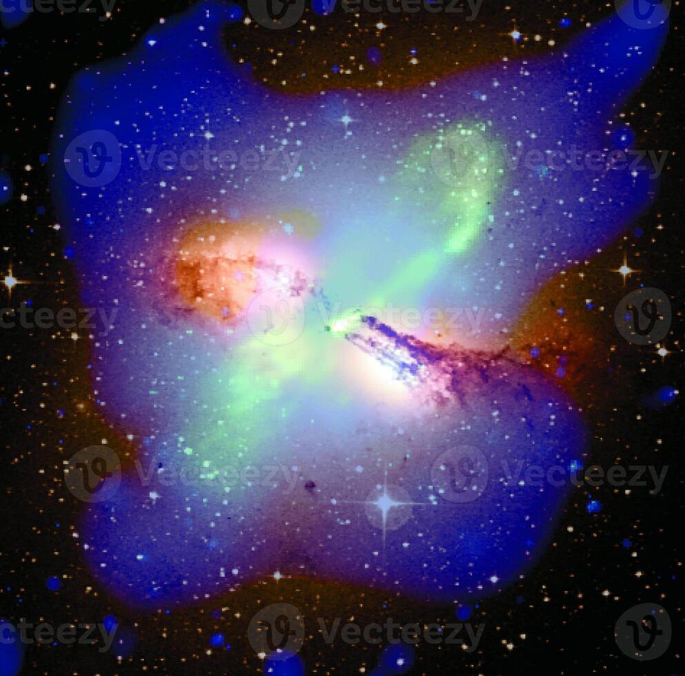 Galaxy with constellations cosmic background, universe with stars and space clouds 3D illustration photo