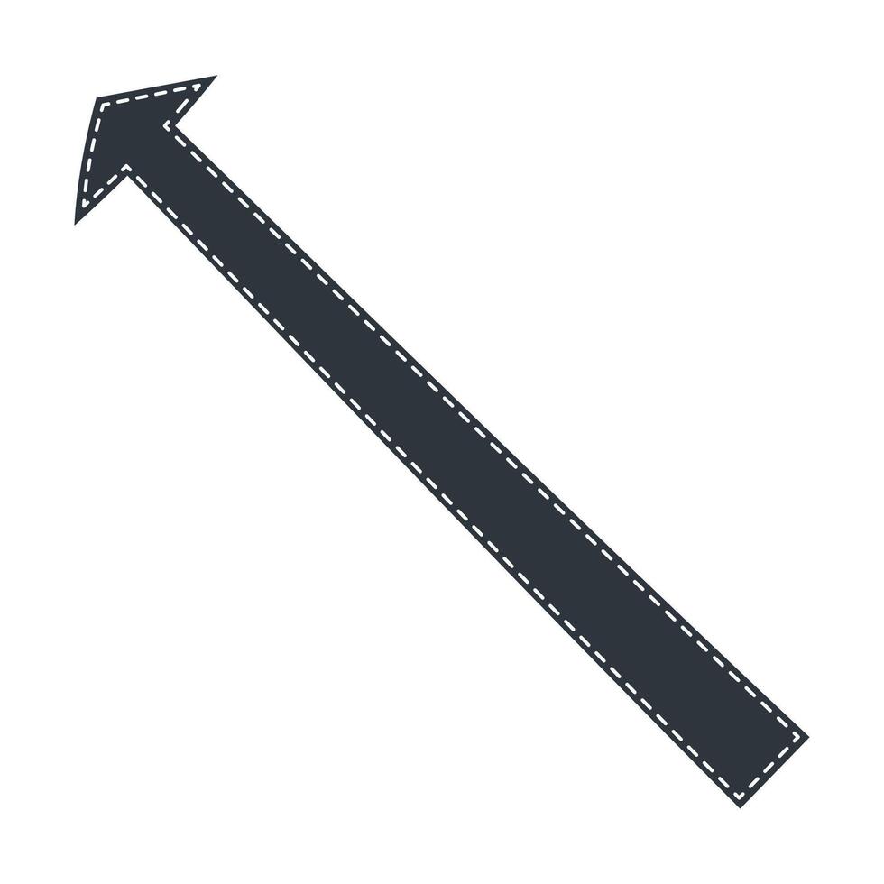 Long black arrow or pointer for creating dynamic web designs, infographics, presentations vector