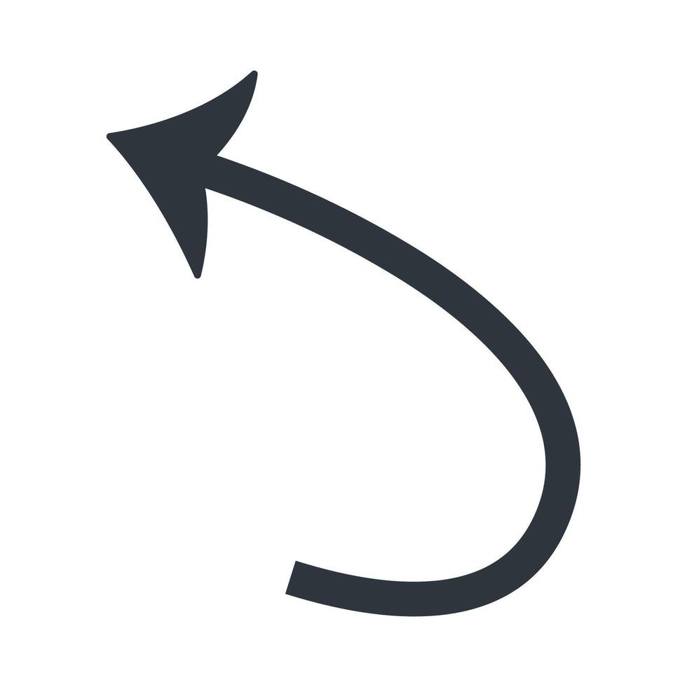 Curved arrow or pointer for creating dynamic web designs, infographics, presentations vector