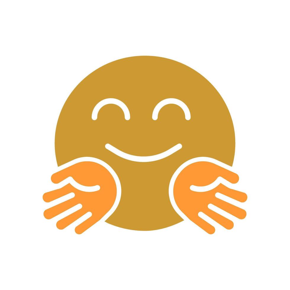 Hugging Face Icon Design vector