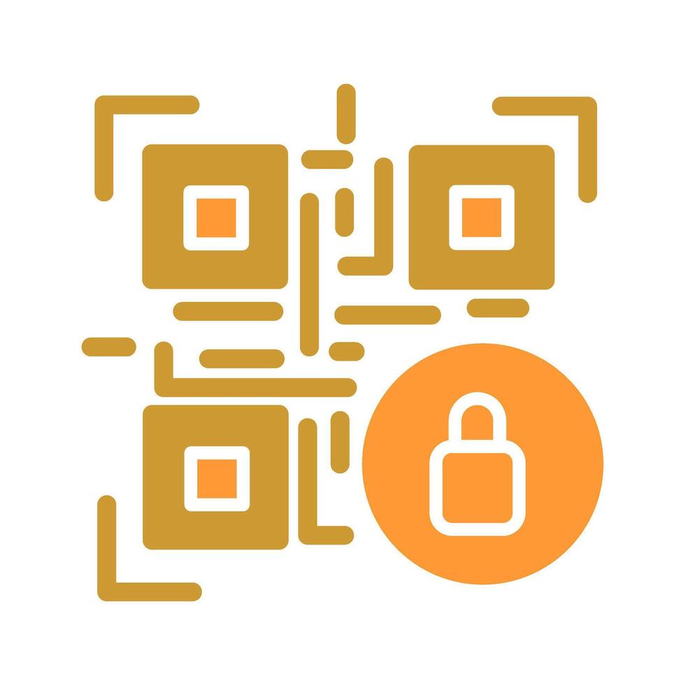 QR Code Encryption Icon Design vector