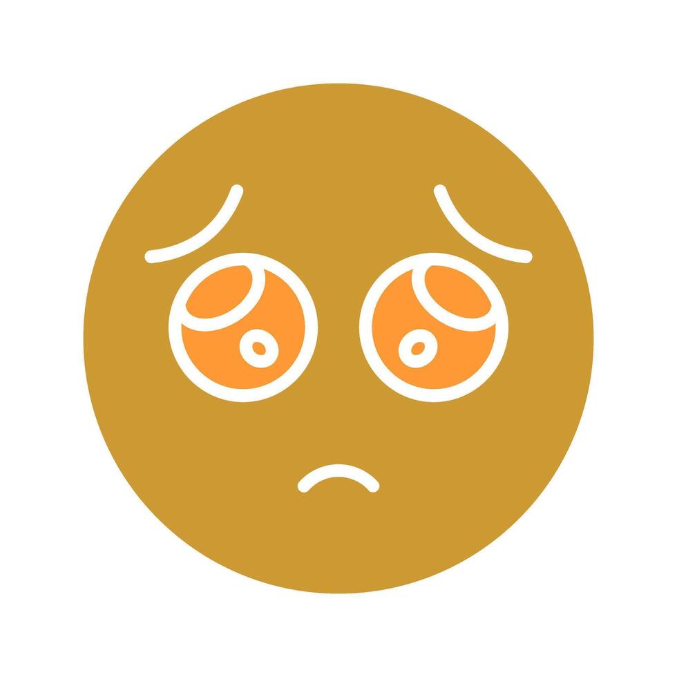 Pleading Face Icon Design vector