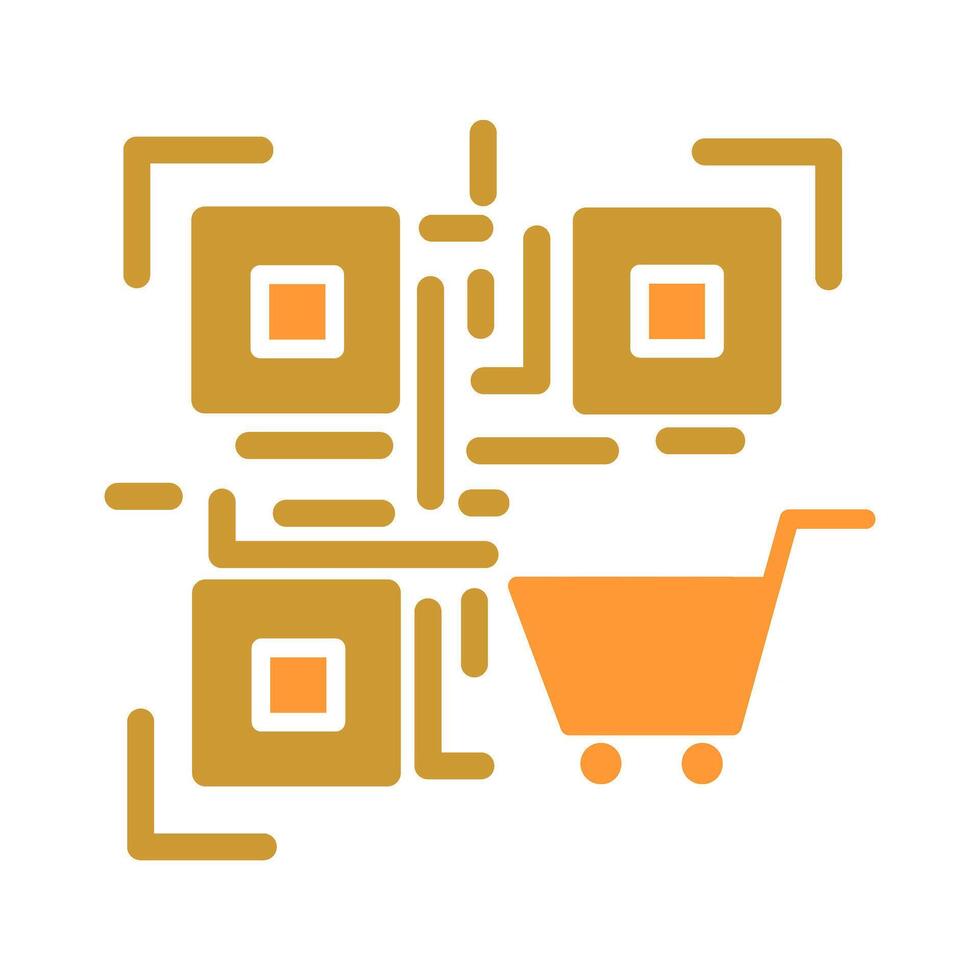 QR Code Shopping Icon Design vector