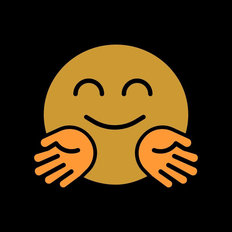 Hugging Face Icon Design vector