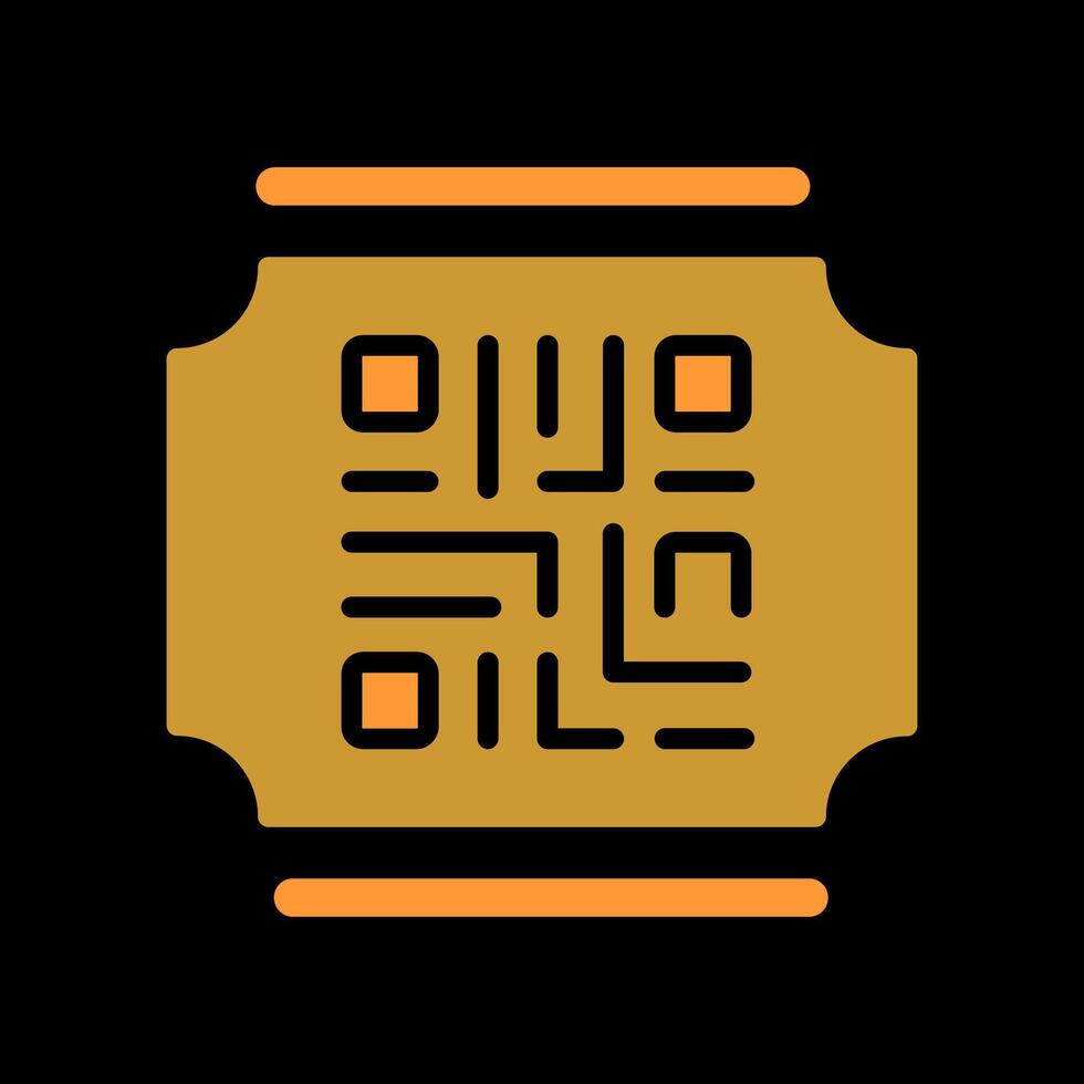 QR Code Ticket Icon Design vector