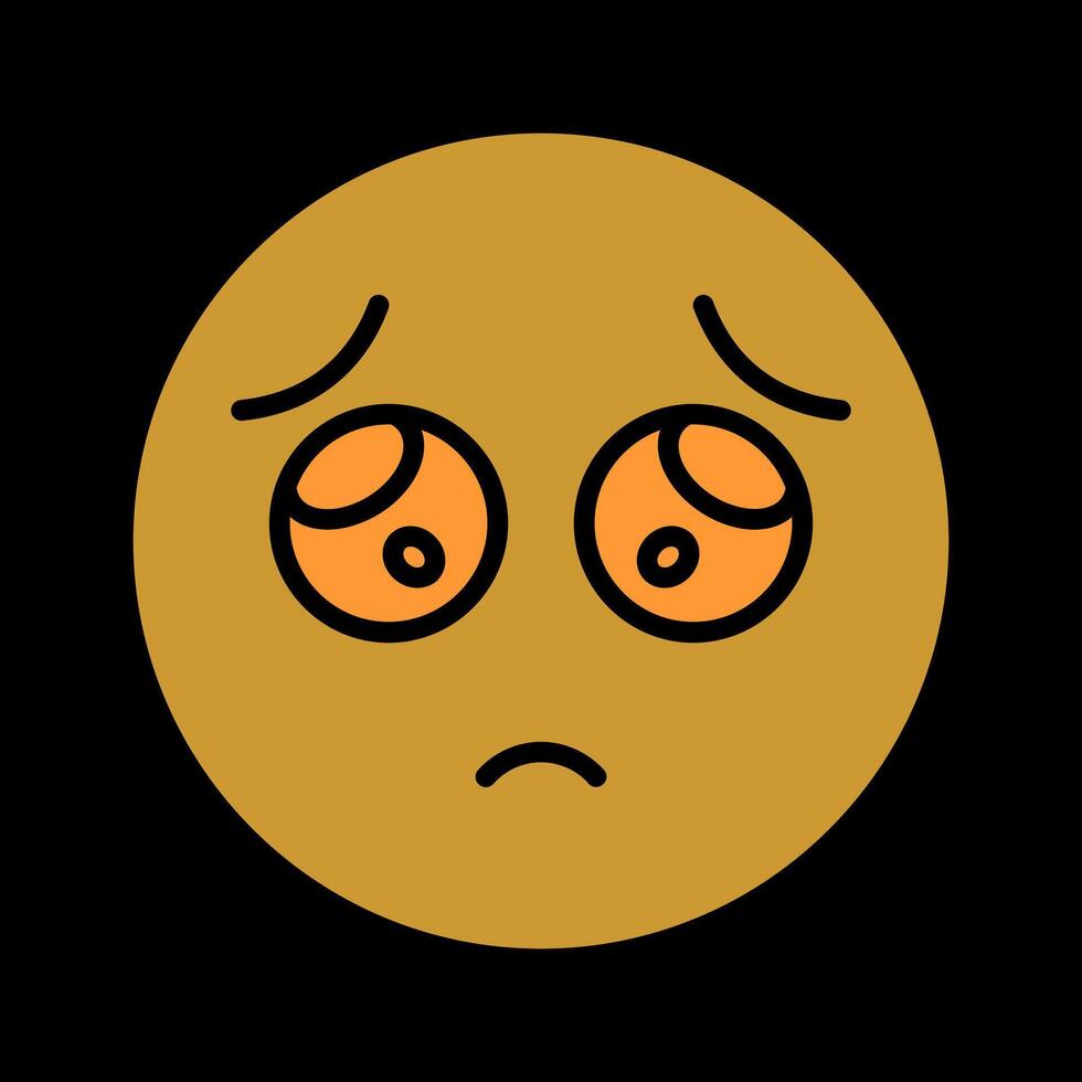 Pleading Face Icon Design vector