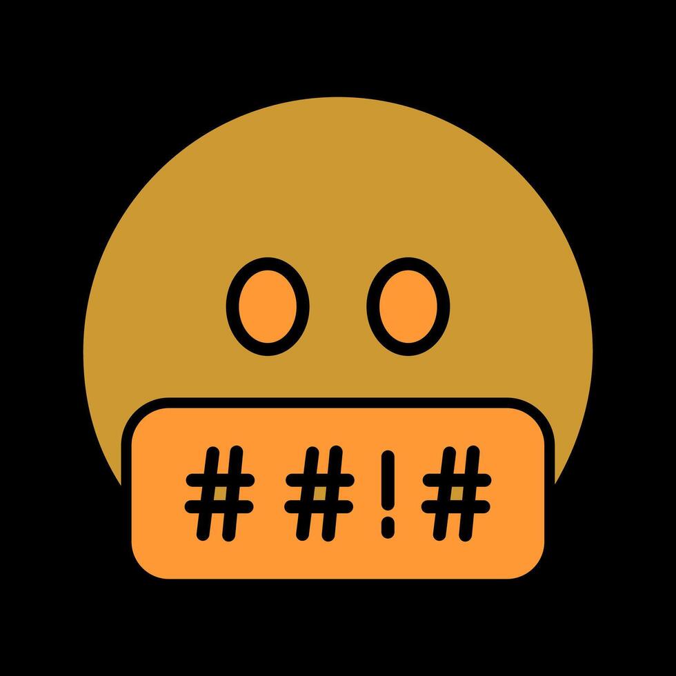 Face with Symbols on Mouth Icon Design vector