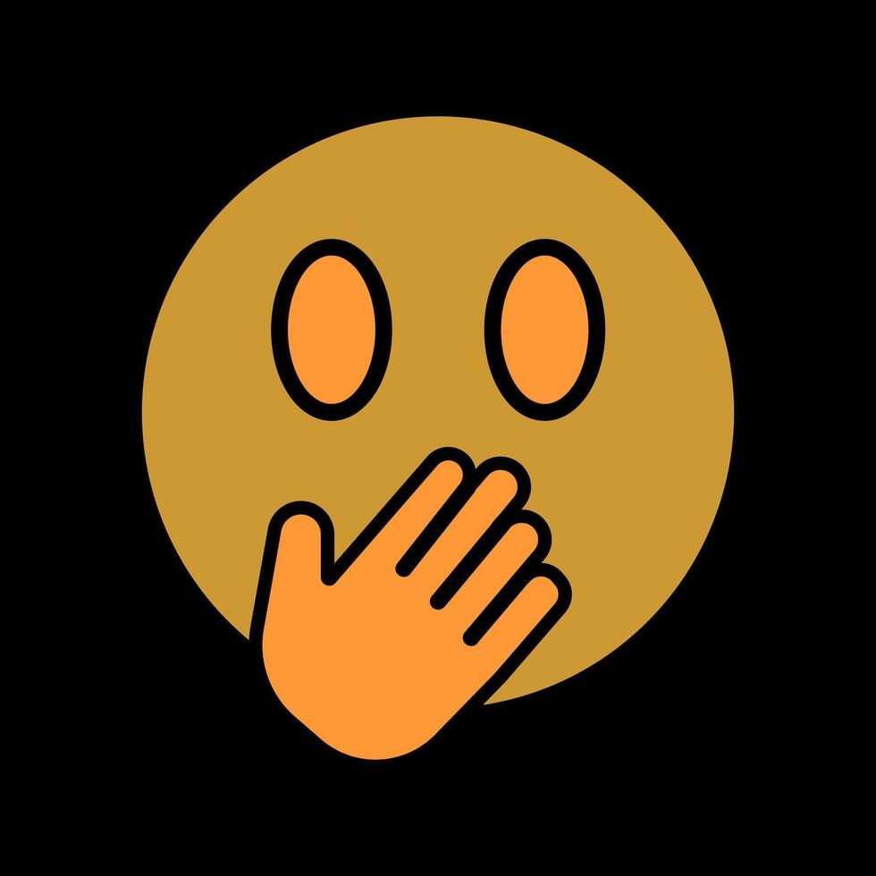Face with Hand Over Mouth Icon Design vector