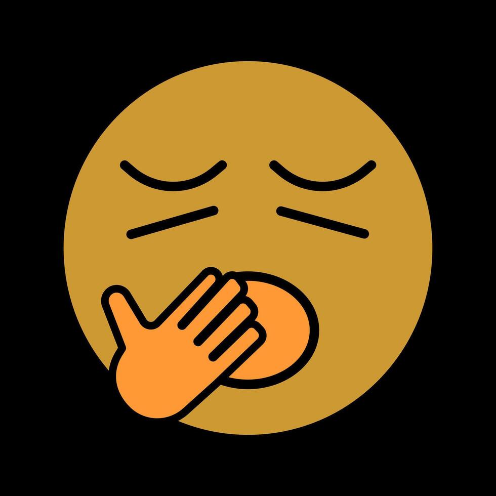 Yawning Face Icon Design vector