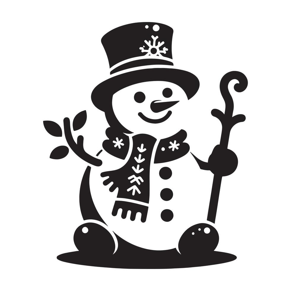 Playful Snowman Icon for Christmas vector