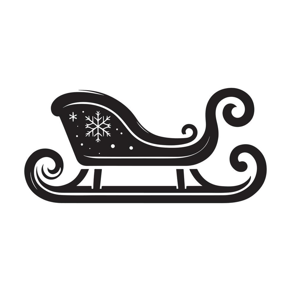 Christmas Sleigh Silhouette vector