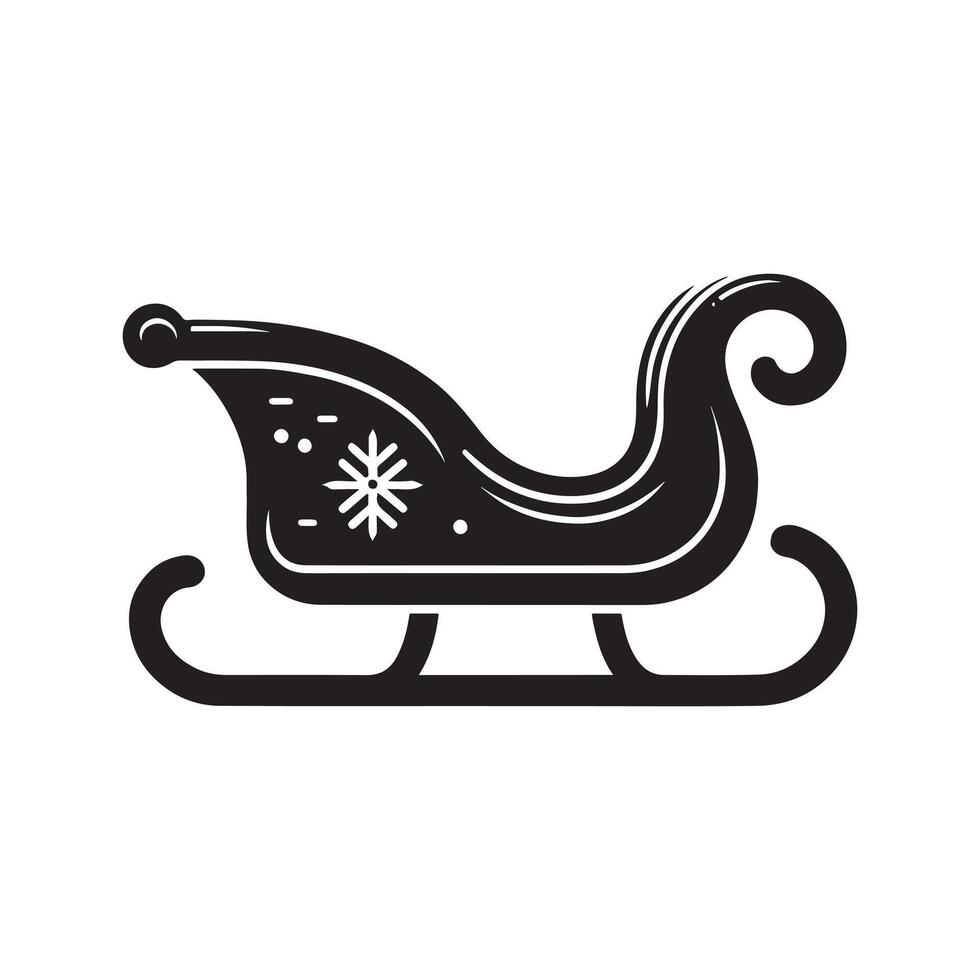 Silhouette of Christmas Sleigh vector
