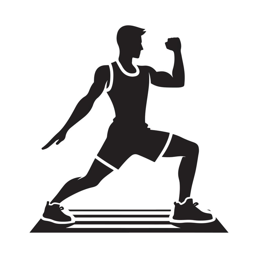 Aerobics Stretching Silhouette vector