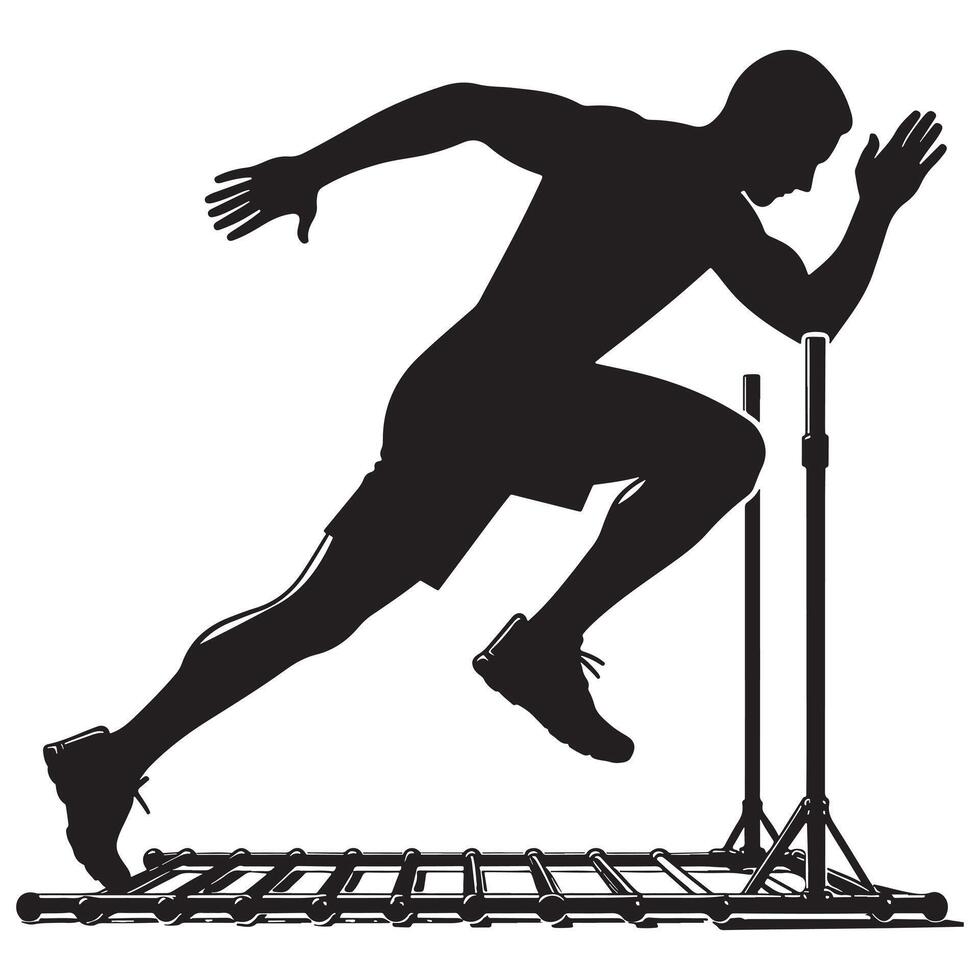 Agility Drill Action Silhouette vector