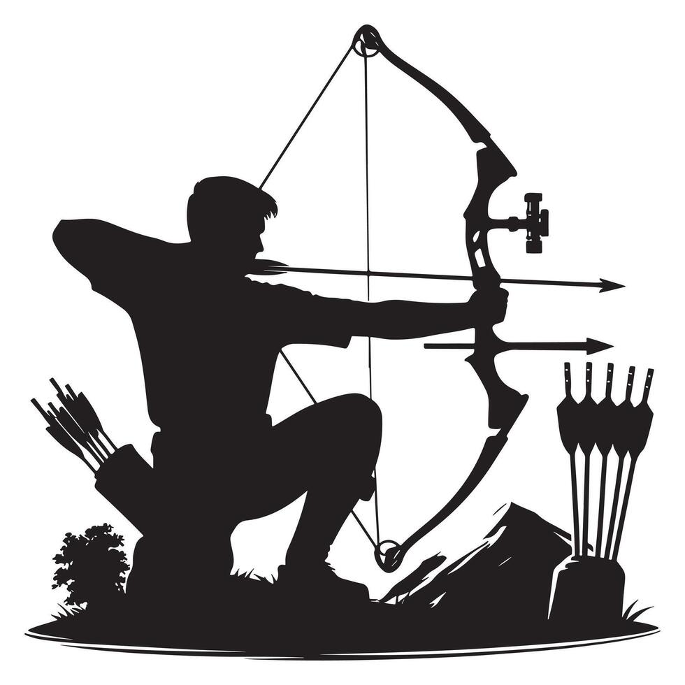 Archery Focus Silhouette vector