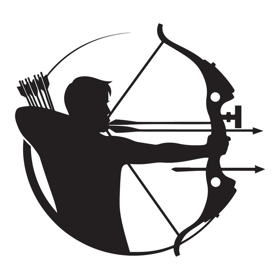 Archery Shooting Silhouette vector