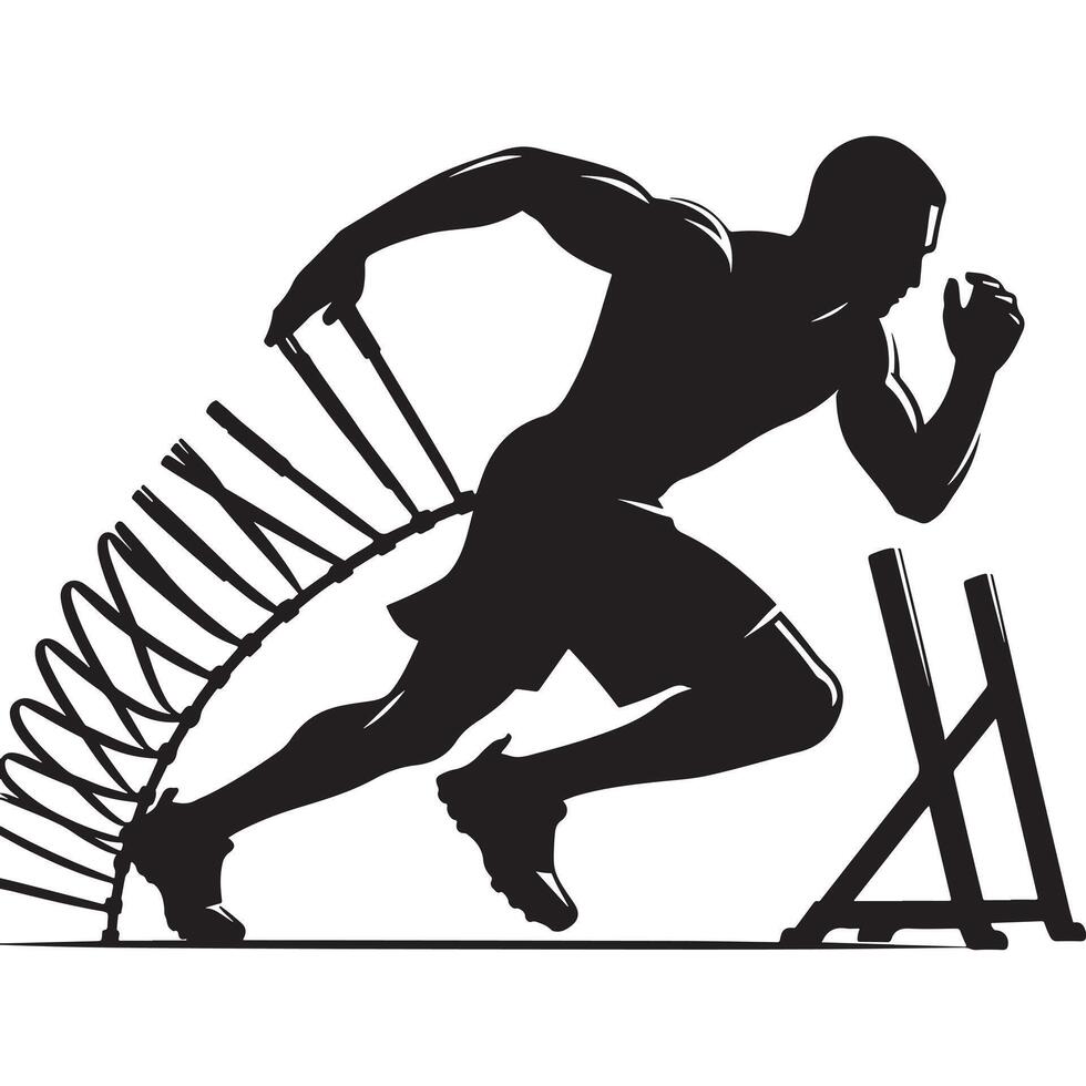 Agility Workout Silhouette vector