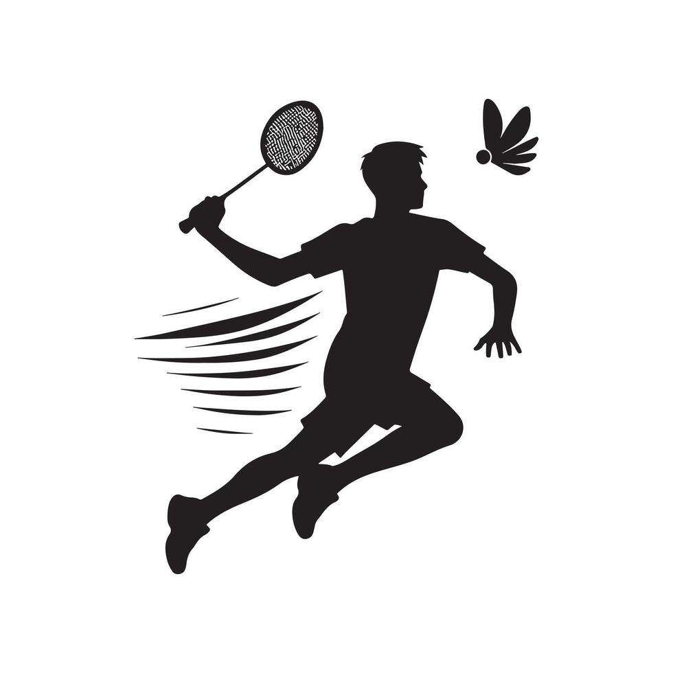Badminton Rally Silhouette vector