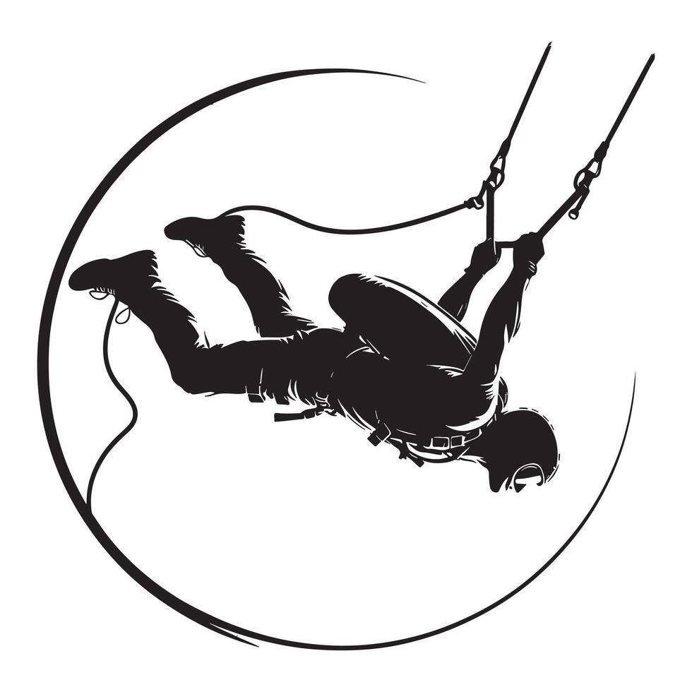 Base Jumping High Altitude Silhouette vector