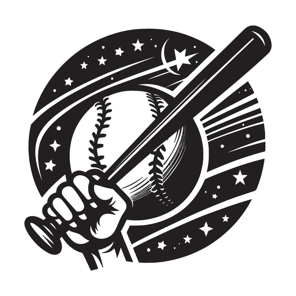 Baseball Catching Silhouette vector