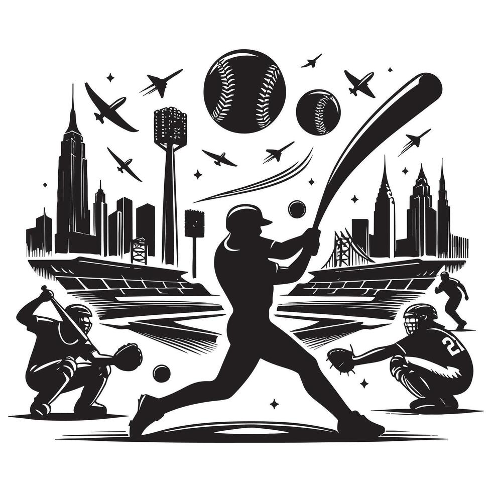 Baseball Swing Silhouette vector