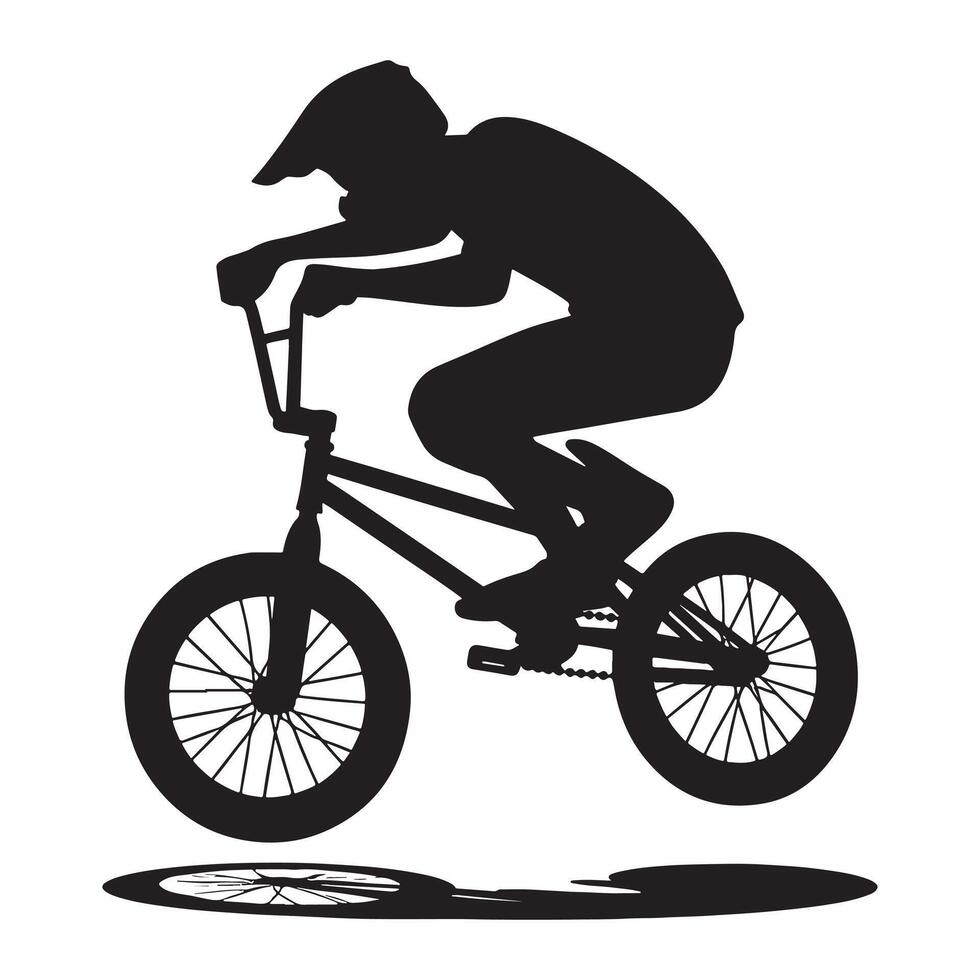 BMX Biking Speed Silhouette vector
