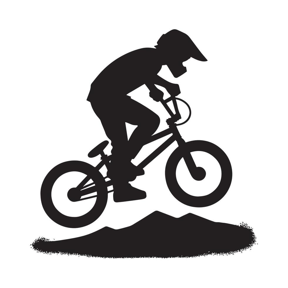 BMX Biking Action Silhouette vector
