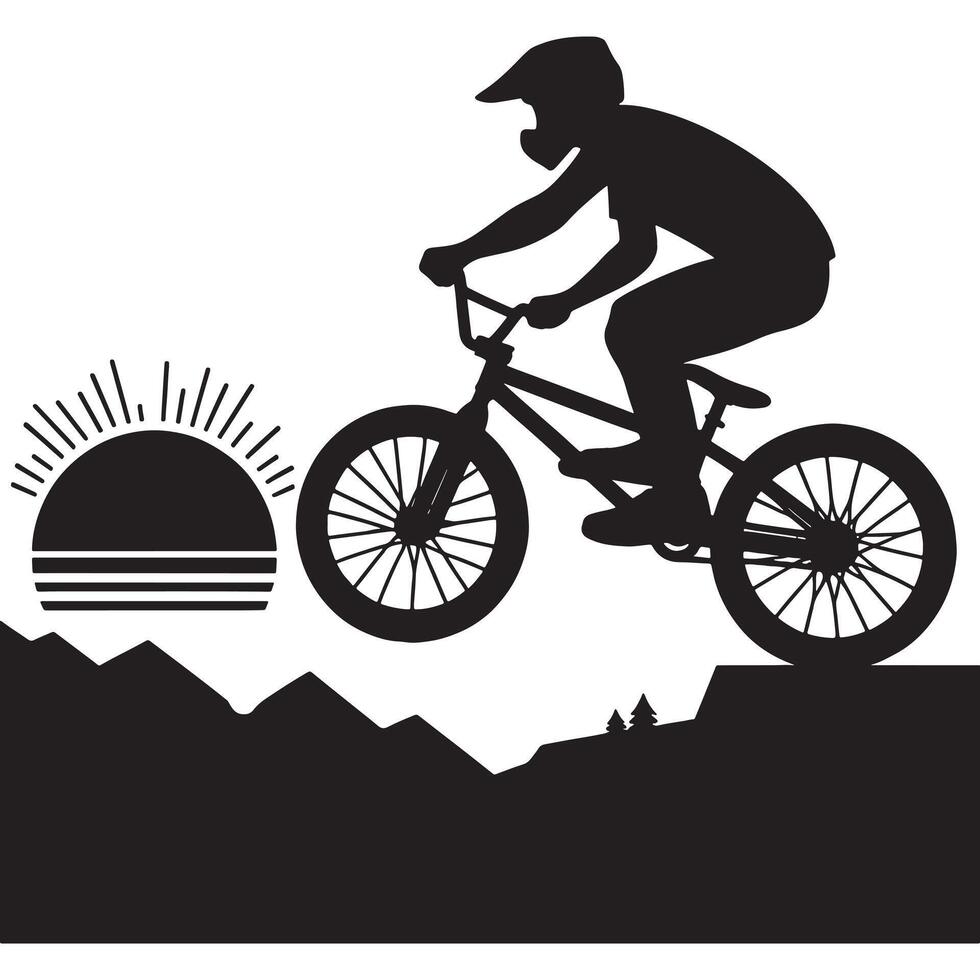 BMX Biking Balance Silhouette vector