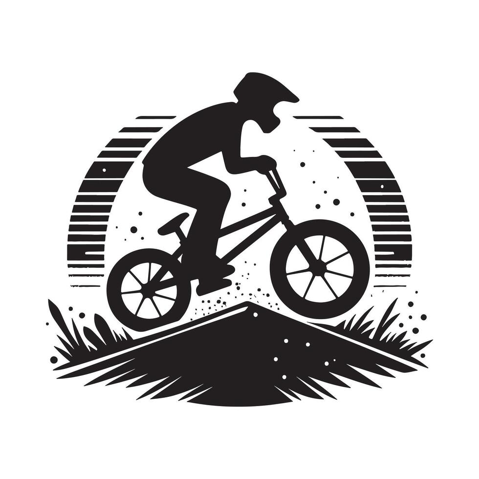 BMX Biking Trick Performance Silhouette vector