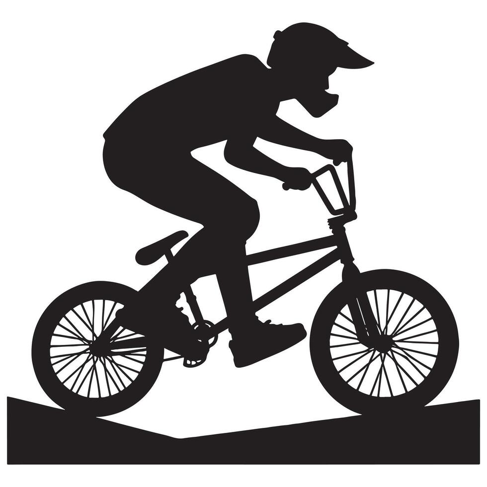 BMX Biking Jump Silhouette vector