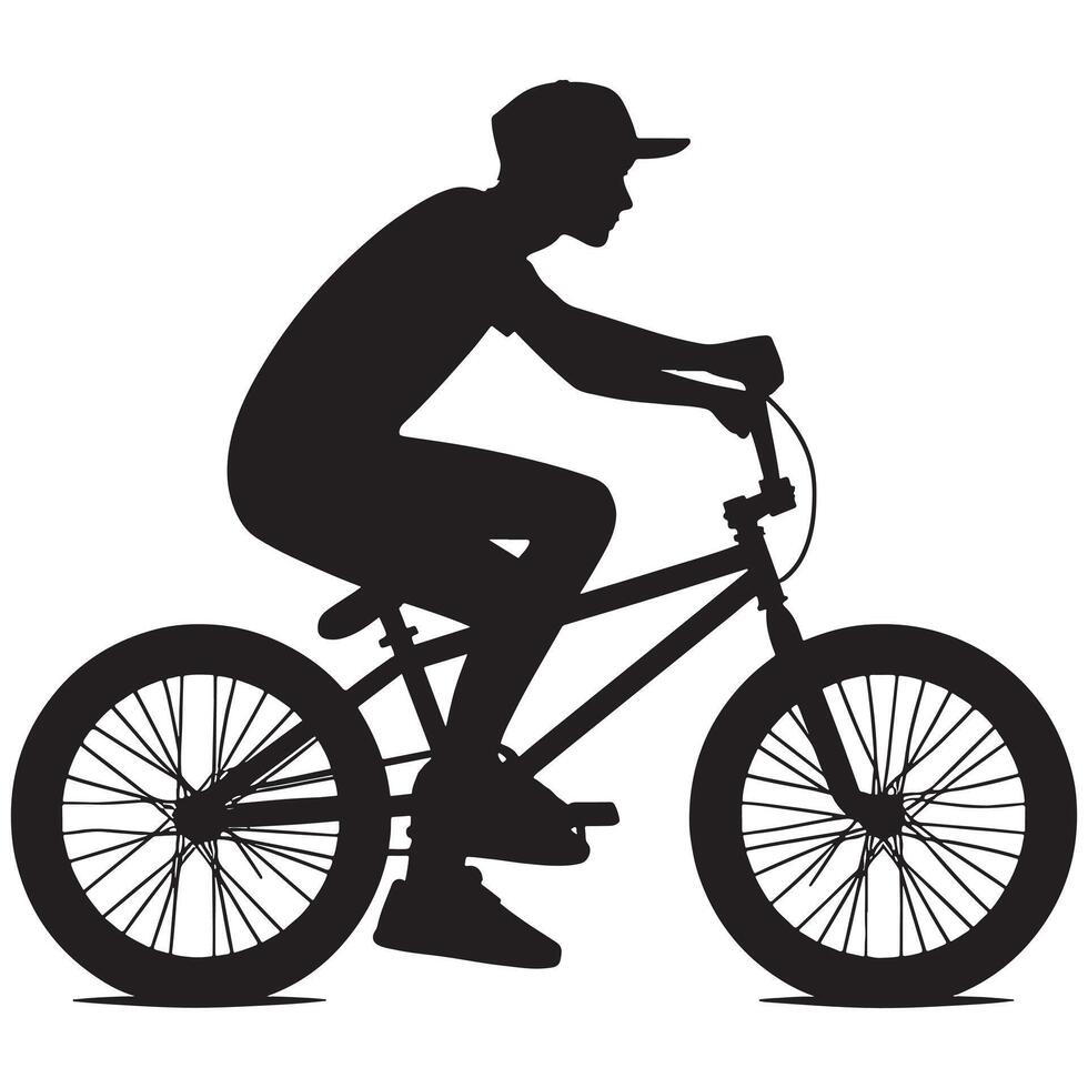 BMX Biking Stunt Silhouette vector