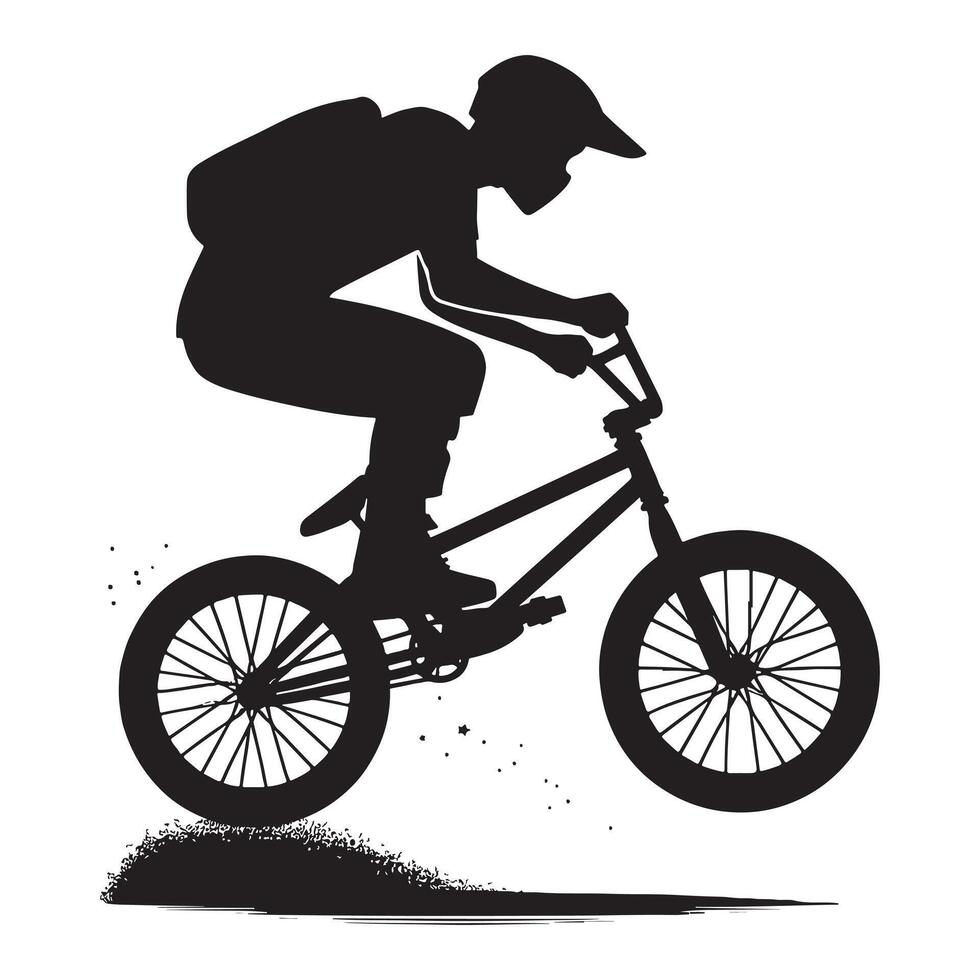 BMX Biking Trick Jump Silhouette vector