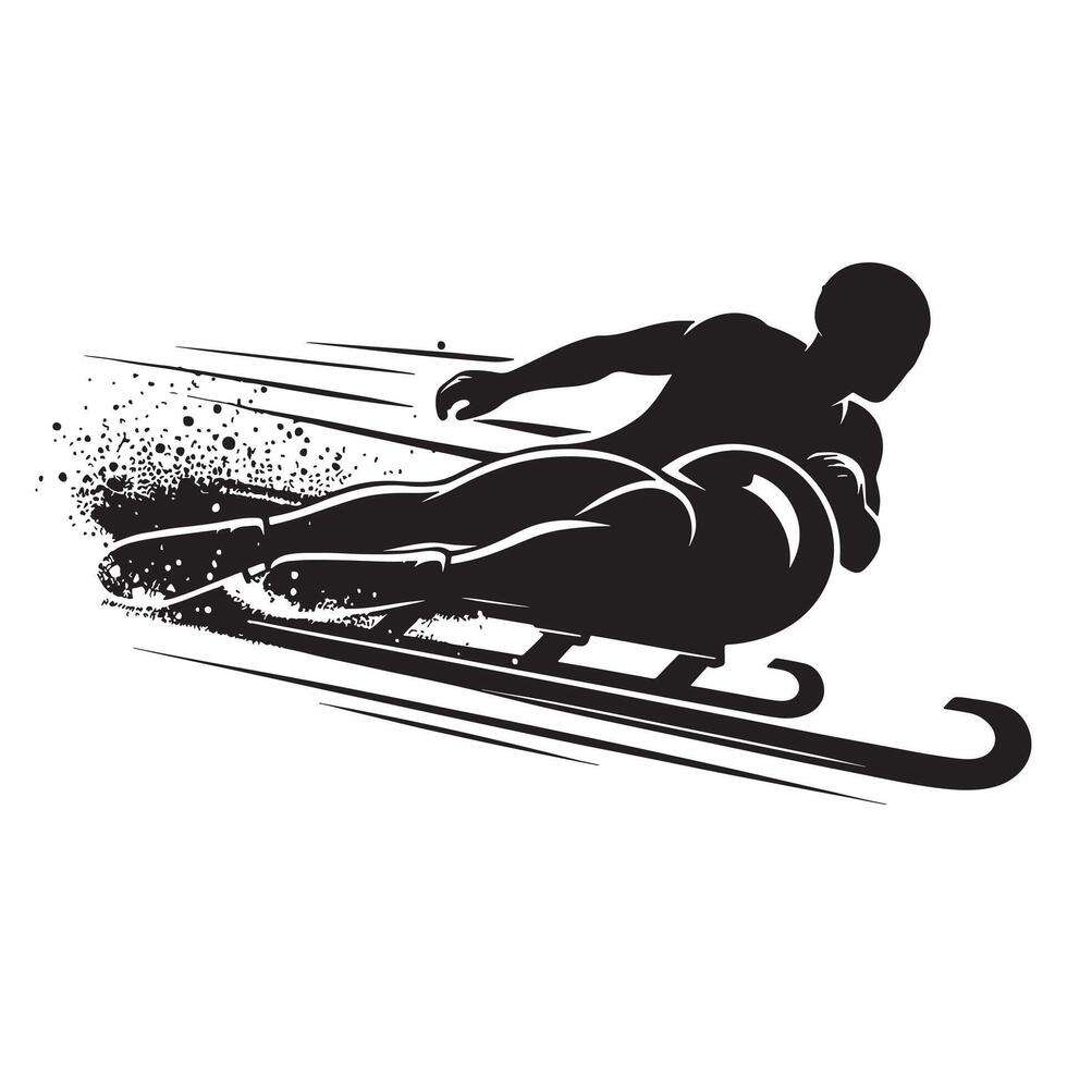 Bobsledding High-Speed Silhouette vector