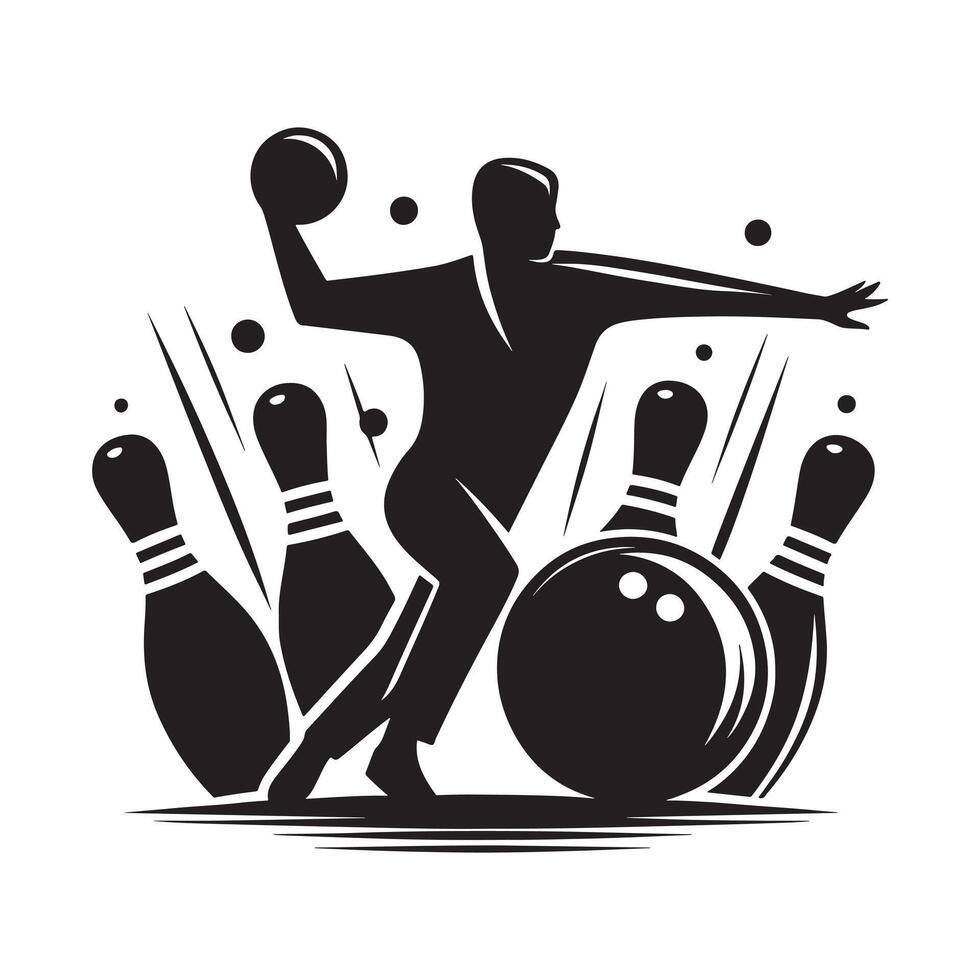 Bowling Strike Silhouette vector