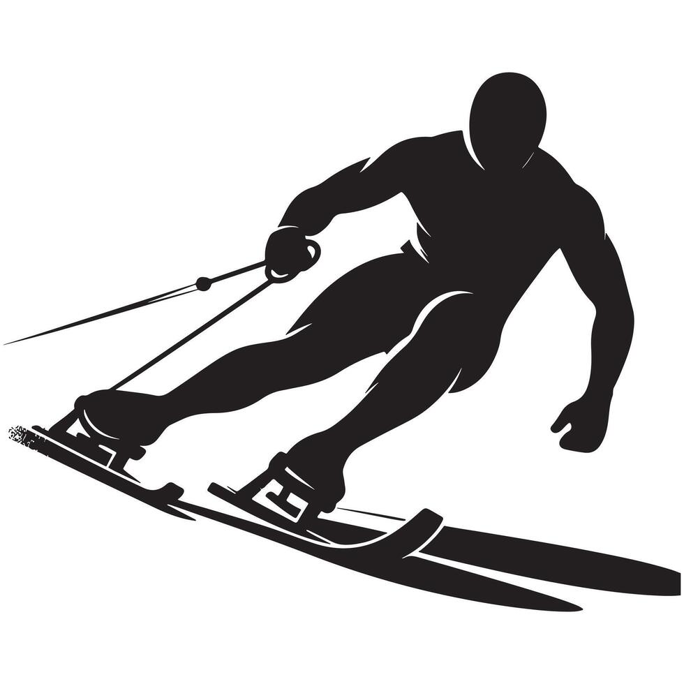 Bobsledding Curve Silhouette vector