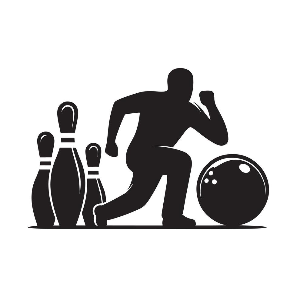 Bowling Pin Set Silhouette vector