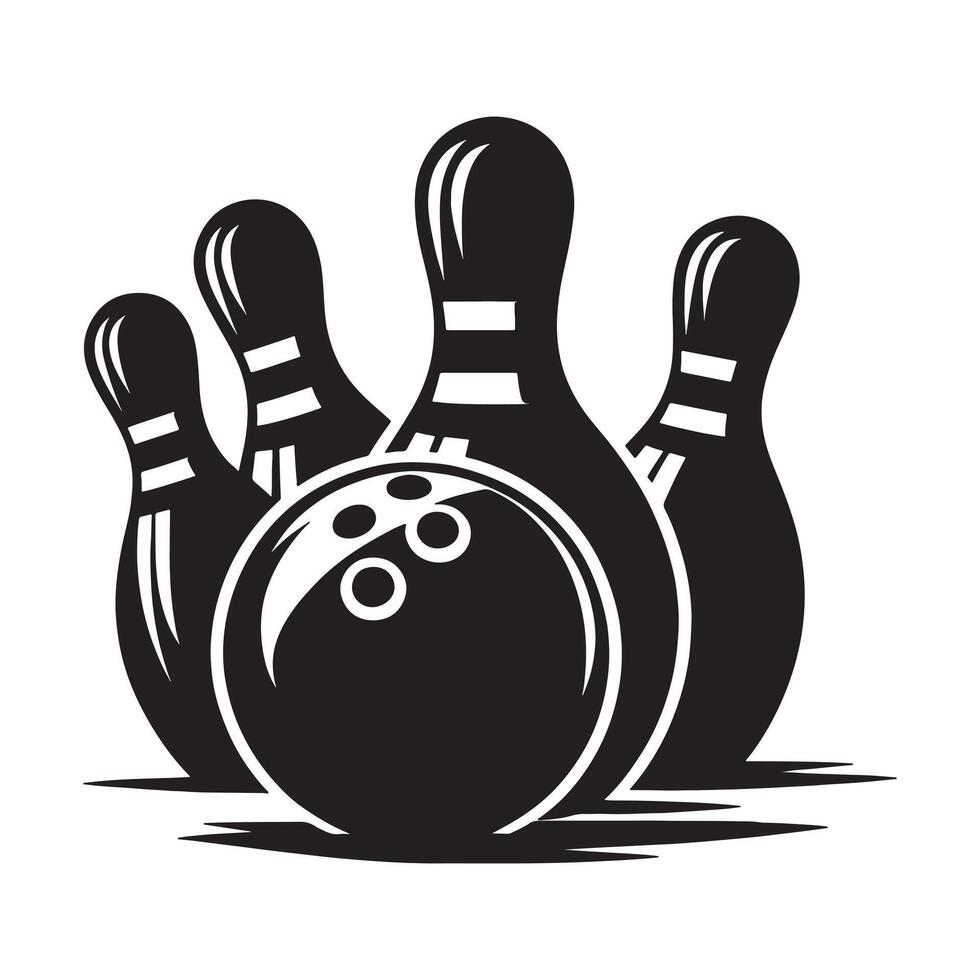 Bowling Spare Silhouette vector