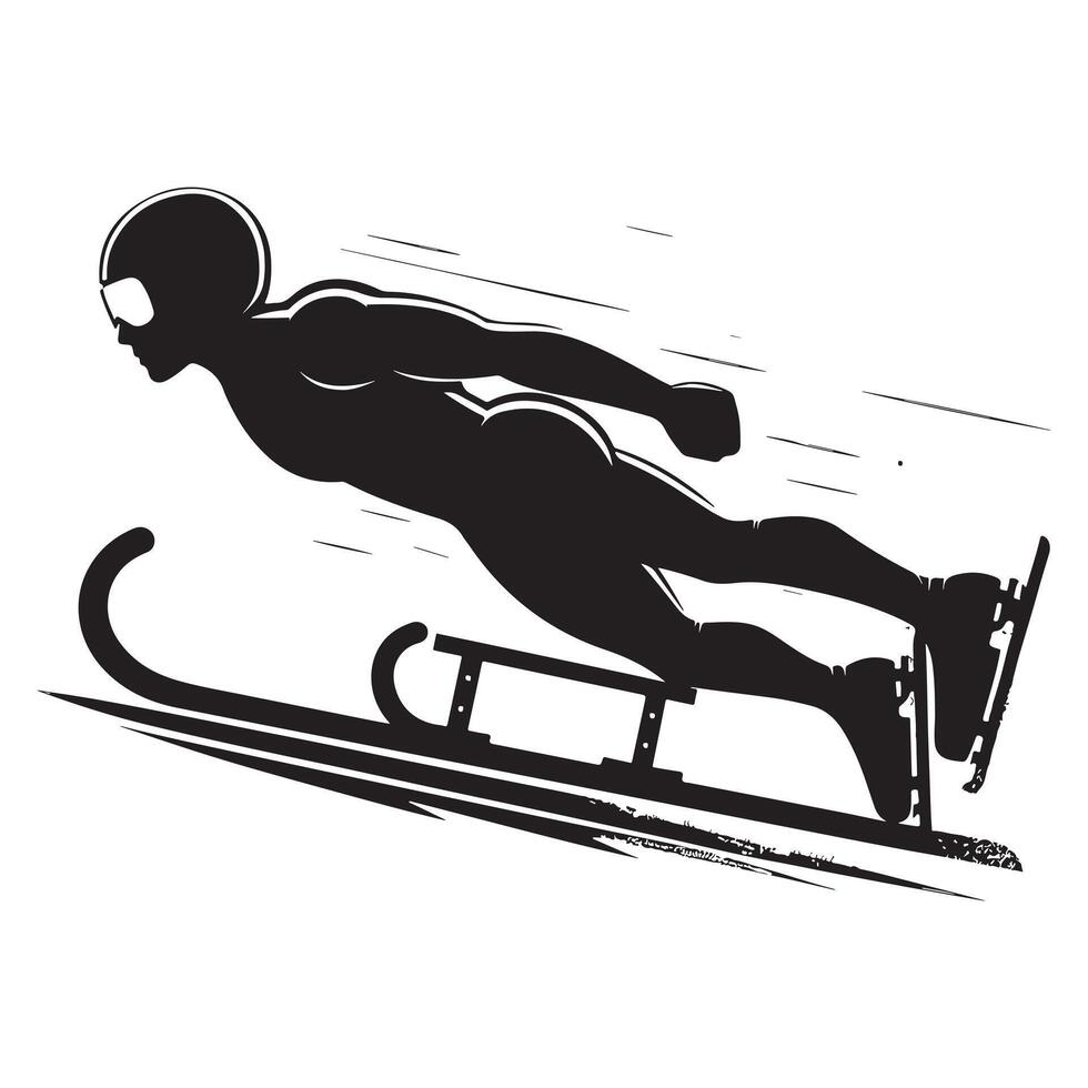 Bobsledding Finish Line Silhouette vector