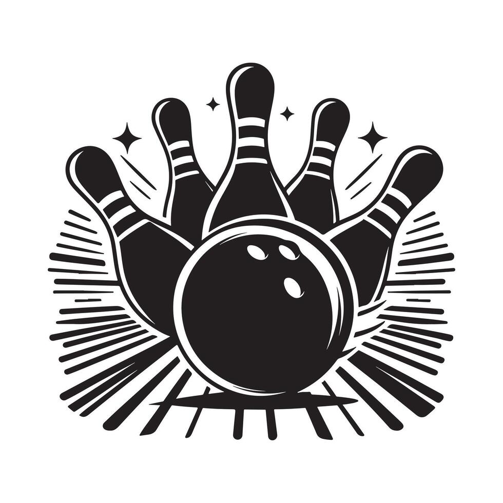 Bowling Action Silhouette vector