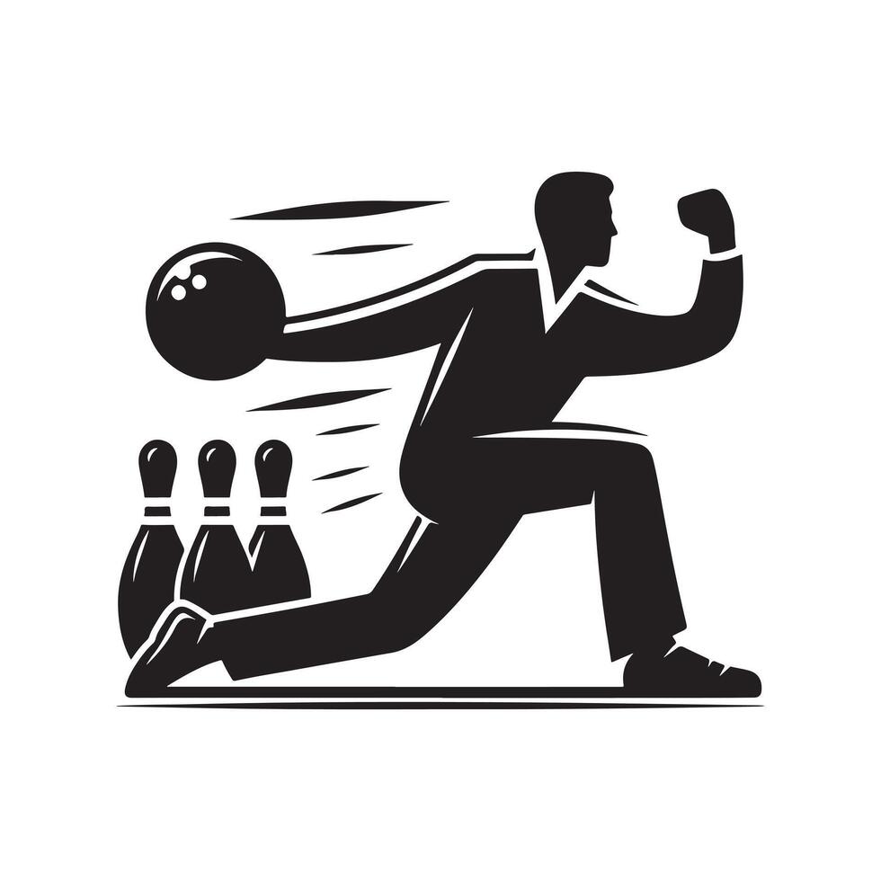 Bowling Throw Silhouette vector