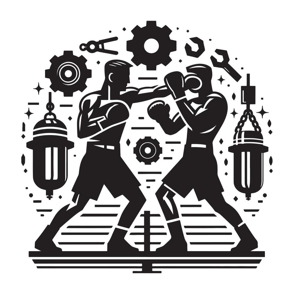 Boxing Uppercut Silhouette vector