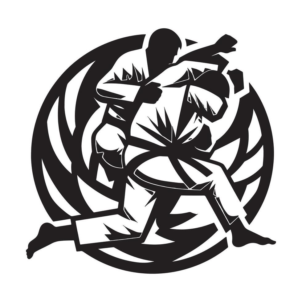 Brazilian Jiu-Jitsu Triangle Choke Silhouette vector