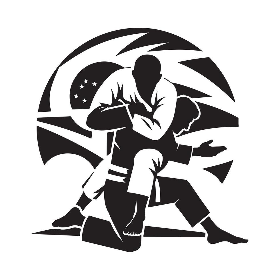 Brazilian Jiu-Jitsu Reversal Silhouette vector
