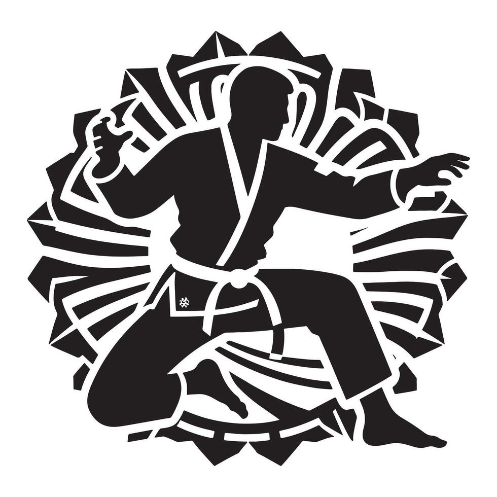 Brazilian Jiu Jitsu Submission Hold Silhouette vector