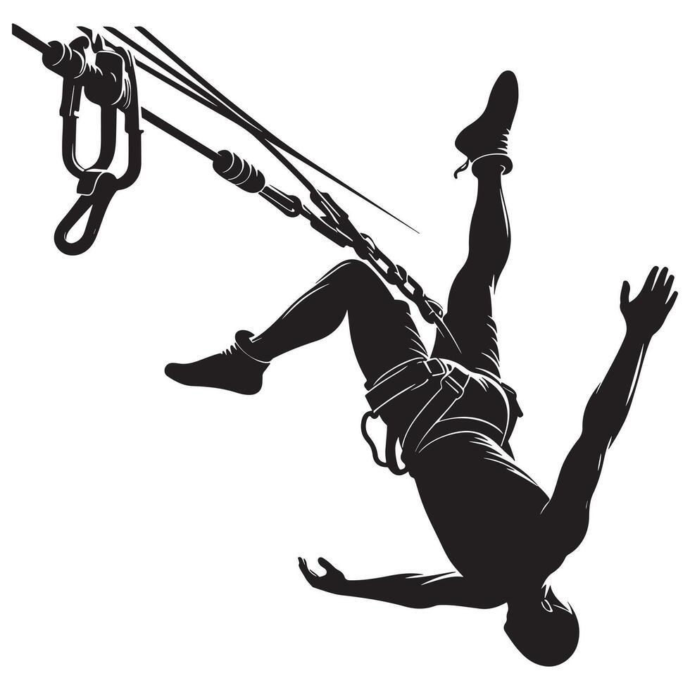Bungee Jumping Fall Silhouette vector